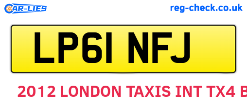 LP61NFJ are the vehicle registration plates.
