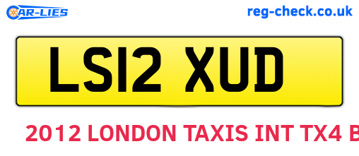 LS12XUD are the vehicle registration plates.