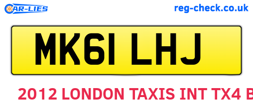 MK61LHJ are the vehicle registration plates.