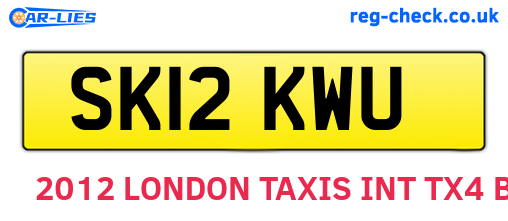 SK12KWU are the vehicle registration plates.