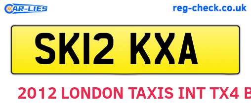 SK12KXA are the vehicle registration plates.