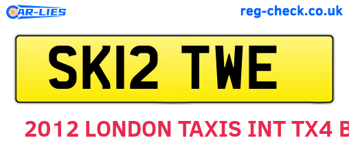SK12TWE are the vehicle registration plates.