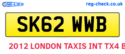 SK62WWB are the vehicle registration plates.