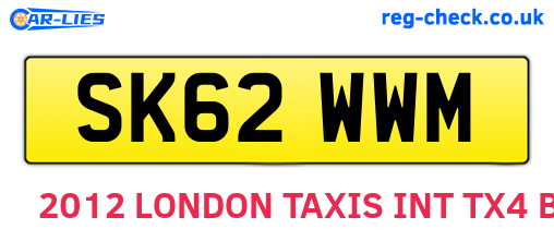 SK62WWM are the vehicle registration plates.