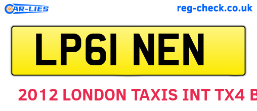 LP61NEN are the vehicle registration plates.