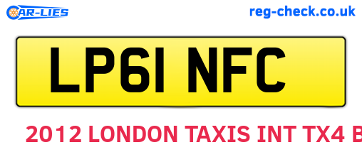 LP61NFC are the vehicle registration plates.