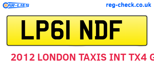 LP61NDF are the vehicle registration plates.