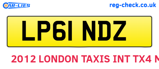 LP61NDZ are the vehicle registration plates.