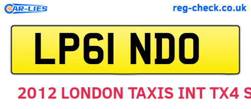 LP61NDO are the vehicle registration plates.