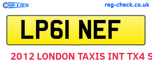 LP61NEF are the vehicle registration plates.