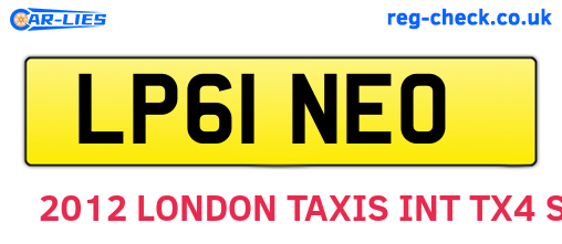 LP61NEO are the vehicle registration plates.