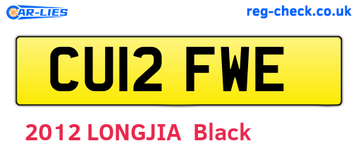 CU12FWE are the vehicle registration plates.
