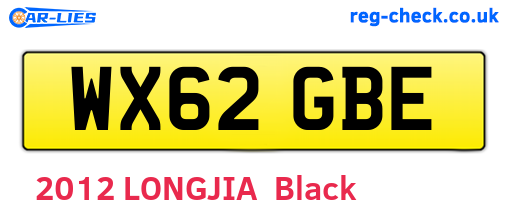 WX62GBE are the vehicle registration plates.