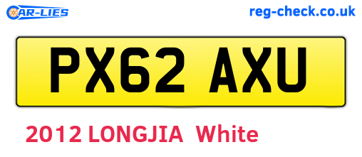 PX62AXU are the vehicle registration plates.