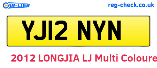 YJ12NYN are the vehicle registration plates.