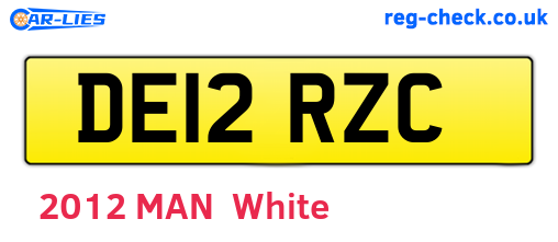 DE12RZC are the vehicle registration plates.