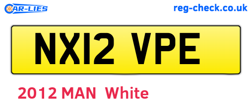 NX12VPE are the vehicle registration plates.