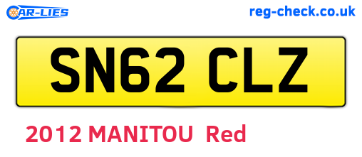 SN62CLZ are the vehicle registration plates.