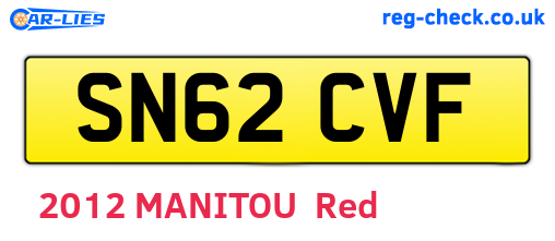SN62CVF are the vehicle registration plates.