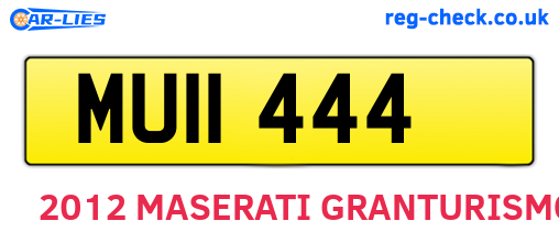 MUI1444 are the vehicle registration plates.