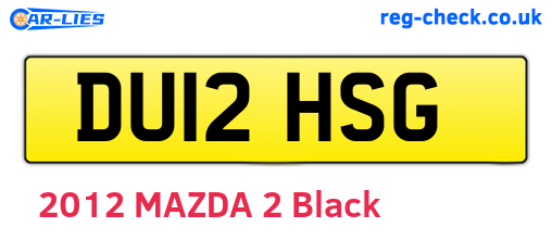 DU12HSG are the vehicle registration plates.