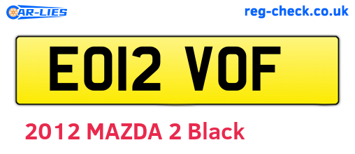 EO12VOF are the vehicle registration plates.