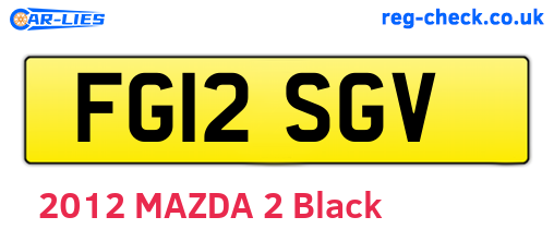 FG12SGV are the vehicle registration plates.