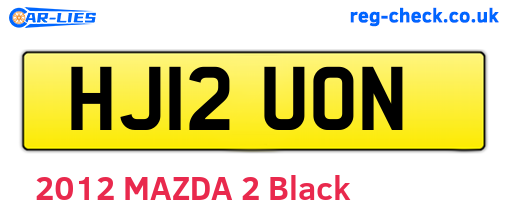 HJ12UON are the vehicle registration plates.