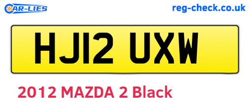 HJ12UXW are the vehicle registration plates.