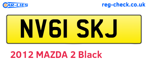 NV61SKJ are the vehicle registration plates.