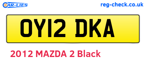 OY12DKA are the vehicle registration plates.