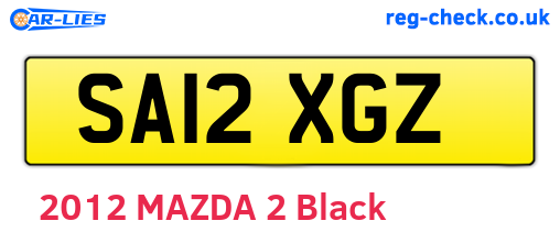 SA12XGZ are the vehicle registration plates.