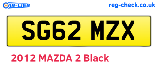 SG62MZX are the vehicle registration plates.
