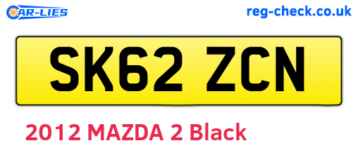 SK62ZCN are the vehicle registration plates.