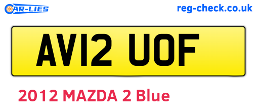 AV12UOF are the vehicle registration plates.