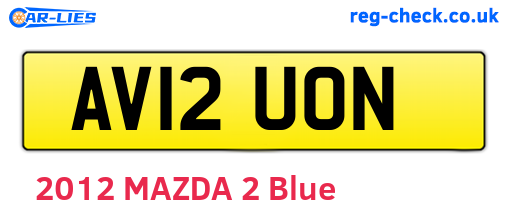AV12UON are the vehicle registration plates.