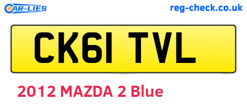 CK61TVL are the vehicle registration plates.