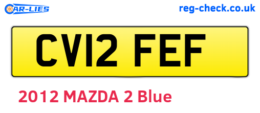 CV12FEF are the vehicle registration plates.