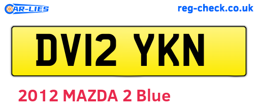 DV12YKN are the vehicle registration plates.