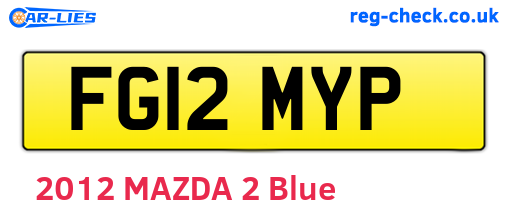 FG12MYP are the vehicle registration plates.
