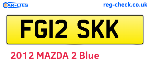 FG12SKK are the vehicle registration plates.