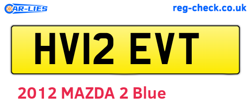 HV12EVT are the vehicle registration plates.