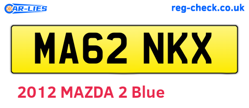 MA62NKX are the vehicle registration plates.