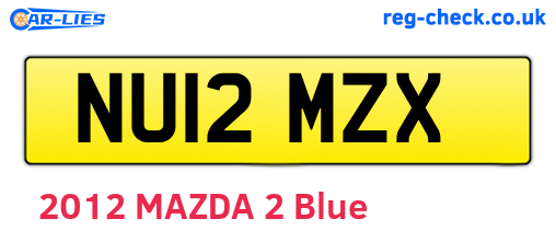 NU12MZX are the vehicle registration plates.