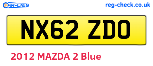 NX62ZDO are the vehicle registration plates.