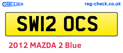 SW12OCS are the vehicle registration plates.