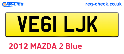 VE61LJK are the vehicle registration plates.