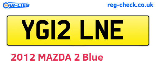 YG12LNE are the vehicle registration plates.