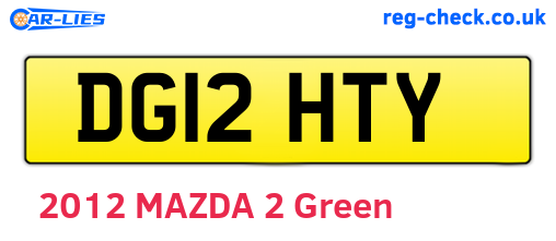 DG12HTY are the vehicle registration plates.