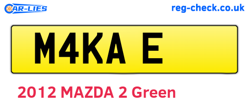 M4KAE are the vehicle registration plates.